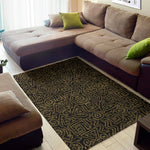 Black And Gold African Afro Print Area Rug