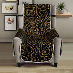 Black And Gold African Afro Print Armchair Protector