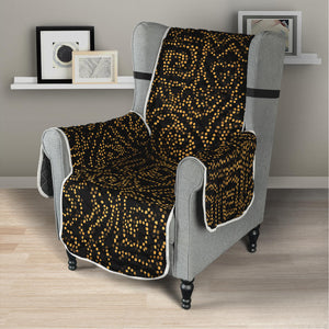 Black And Gold African Afro Print Armchair Protector