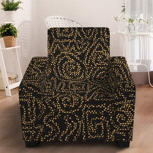 Black And Gold African Afro Print Armchair Slipcover