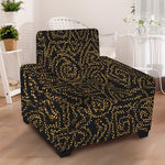 Black And Gold African Afro Print Armchair Slipcover