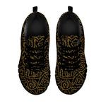 Black And Gold African Afro Print Black Sneakers