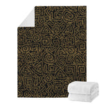 Black And Gold African Afro Print Blanket