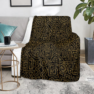 Black And Gold African Afro Print Blanket