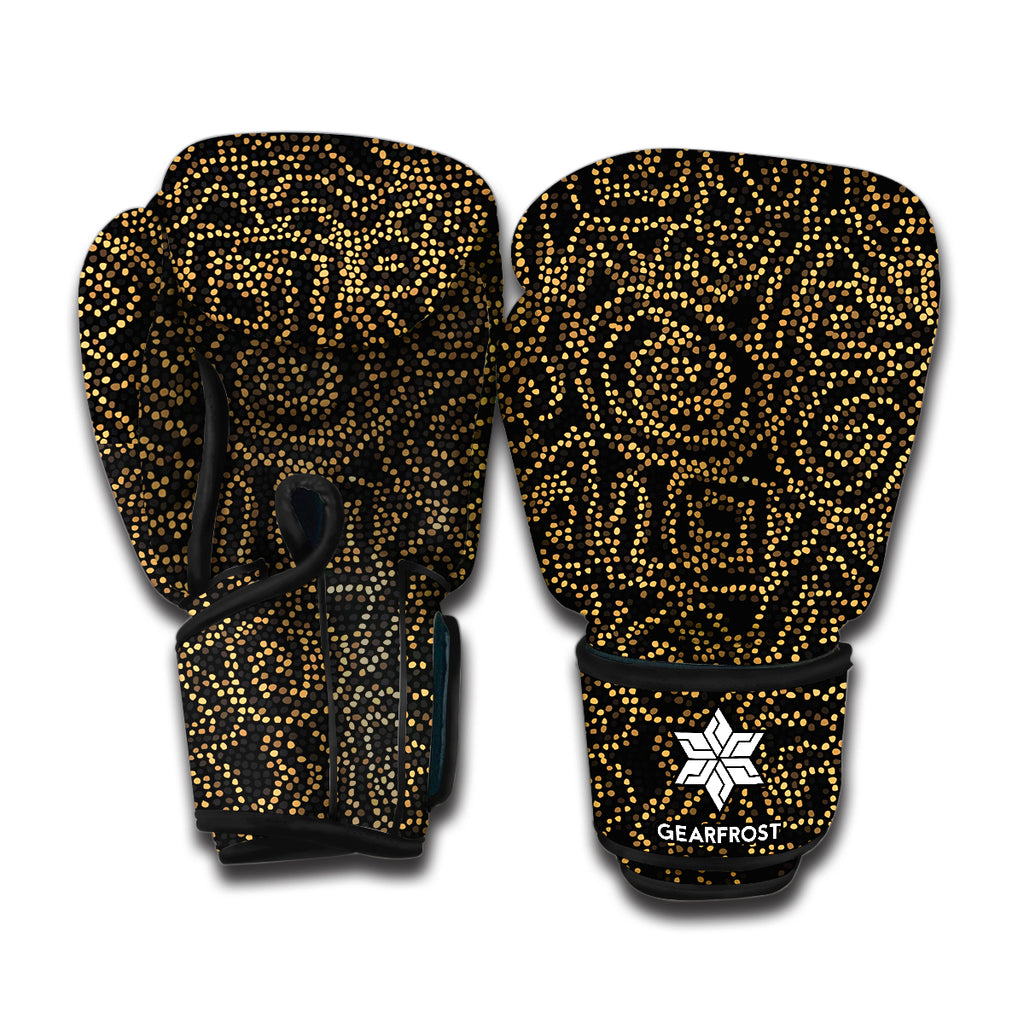 Black And Gold African Afro Print Boxing Gloves