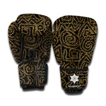 Black And Gold African Afro Print Boxing Gloves