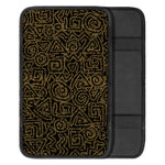 Black And Gold African Afro Print Car Center Console Cover