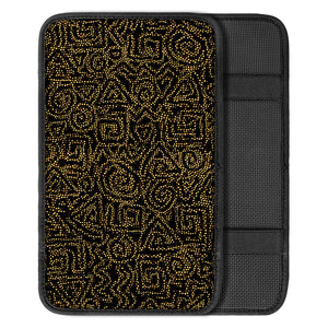 Black And Gold African Afro Print Car Center Console Cover