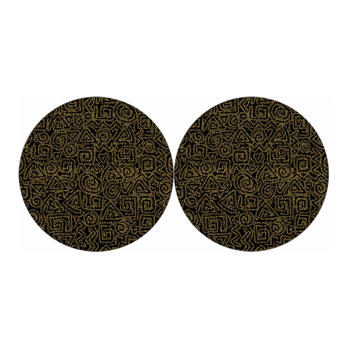 Black And Gold African Afro Print Car Coasters