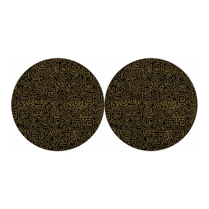 Black And Gold African Afro Print Car Coasters