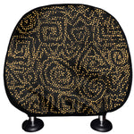 Black And Gold African Afro Print Car Headrest Covers