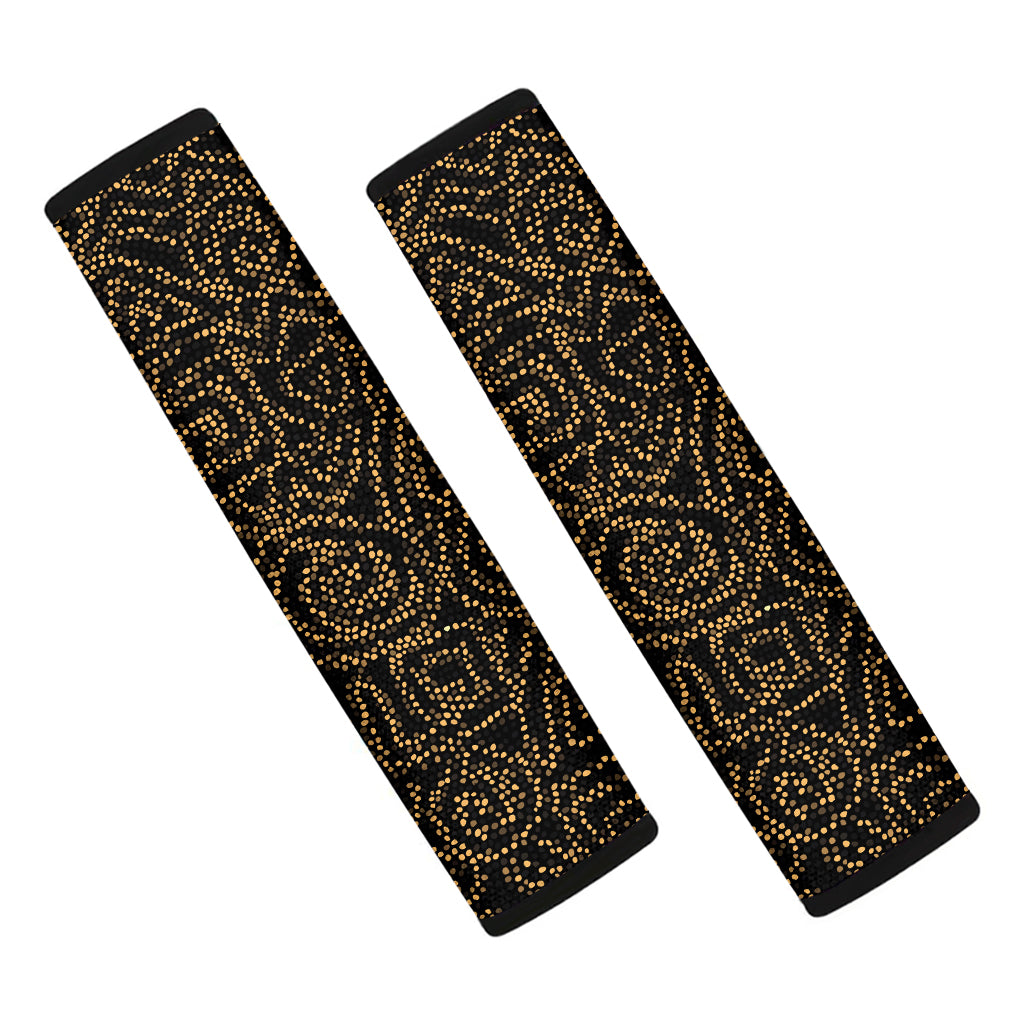 Black And Gold African Afro Print Car Seat Belt Covers