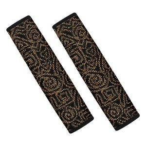 Black And Gold African Afro Print Car Seat Belt Covers