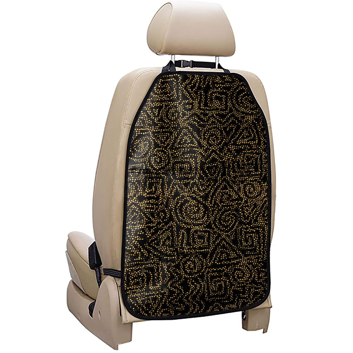 Black And Gold African Afro Print Car Seat Organizers