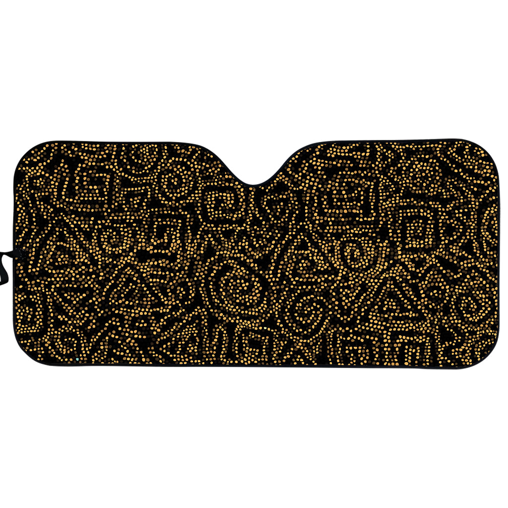 Black And Gold African Afro Print Car Sun Shade