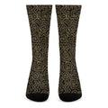Black And Gold African Afro Print Crew Socks