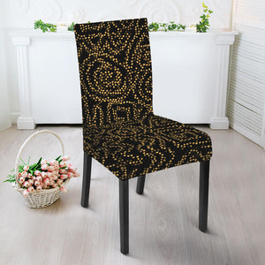 Black And Gold African Afro Print Dining Chair Slipcover