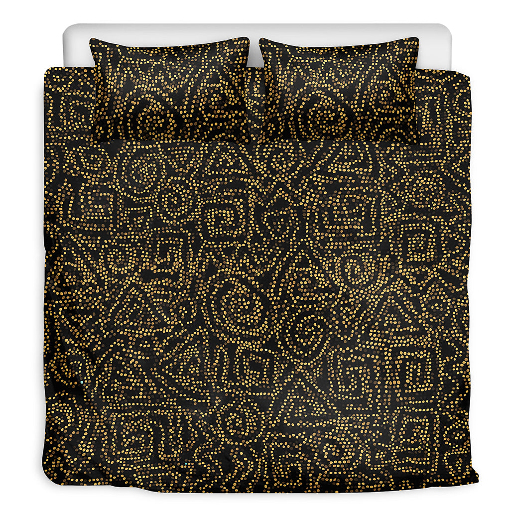 Black And Gold African Afro Print Duvet Cover Bedding Set