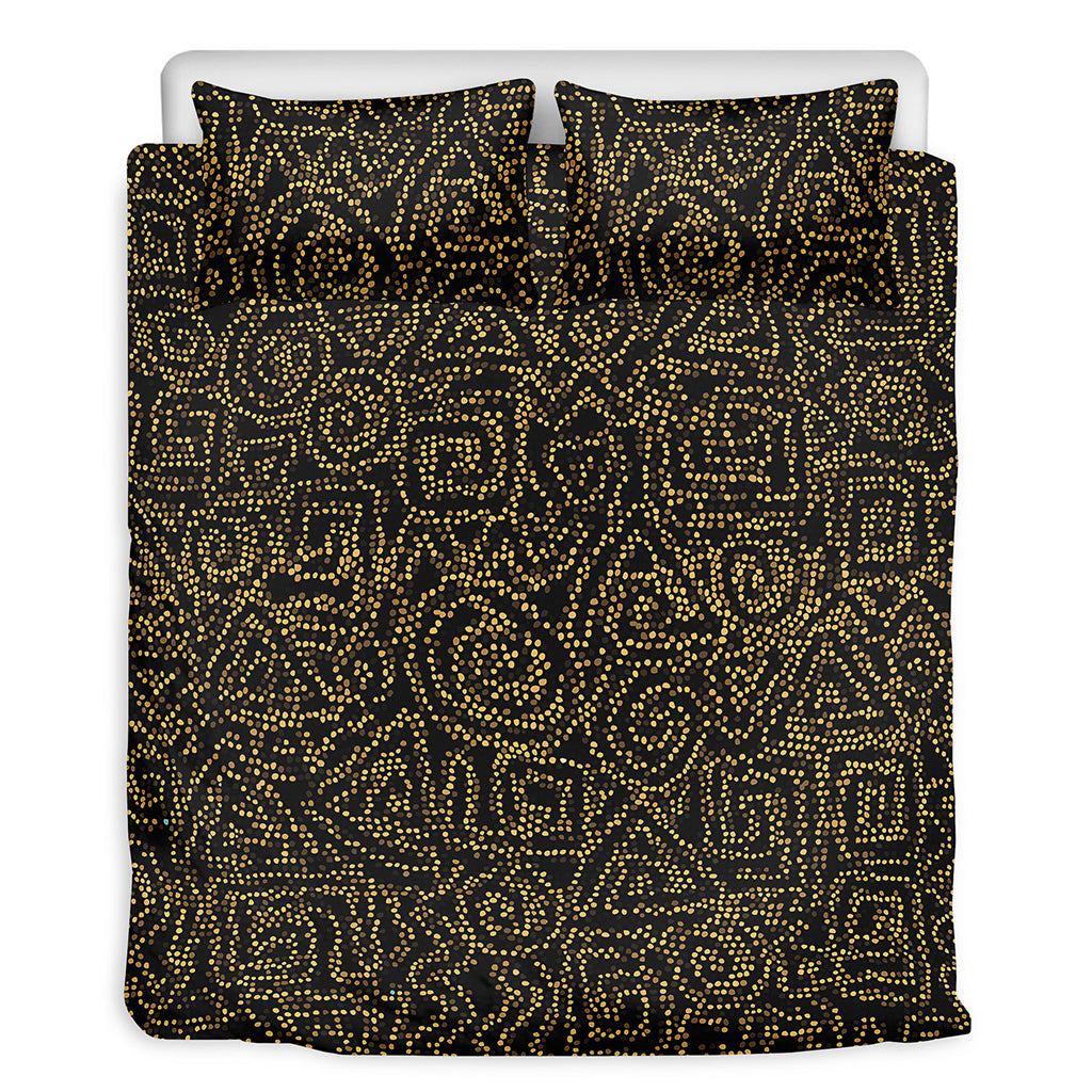 Black And Gold African Afro Print Duvet Cover Bedding Set