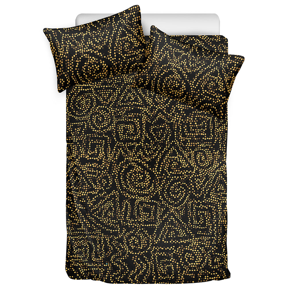 Black And Gold African Afro Print Duvet Cover Bedding Set