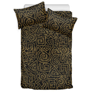 Black And Gold African Afro Print Duvet Cover Bedding Set