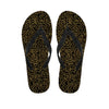 Black And Gold African Afro Print Flip Flops