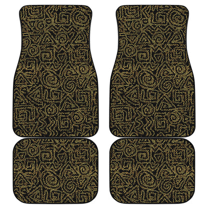 Black And Gold African Afro Print Front and Back Car Floor Mats