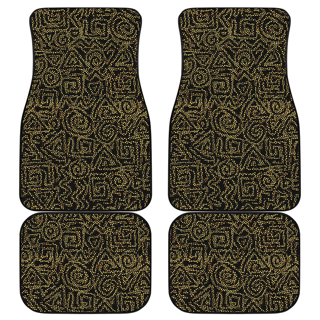 Black And Gold African Afro Print Front and Back Car Floor Mats