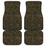 Black And Gold African Afro Print Front and Back Car Floor Mats