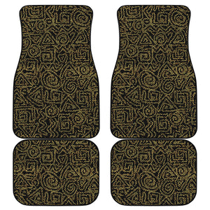 Black And Gold African Afro Print Front and Back Car Floor Mats