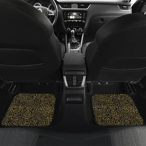 Black And Gold African Afro Print Front and Back Car Floor Mats