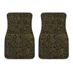 Black And Gold African Afro Print Front Car Floor Mats