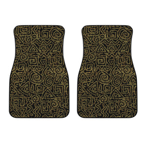 Black And Gold African Afro Print Front Car Floor Mats