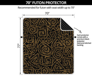 Black And Gold African Afro Print Futon Protector