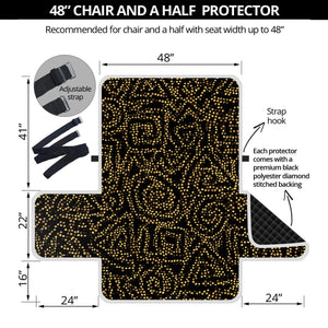 Black And Gold African Afro Print Half Sofa Protector