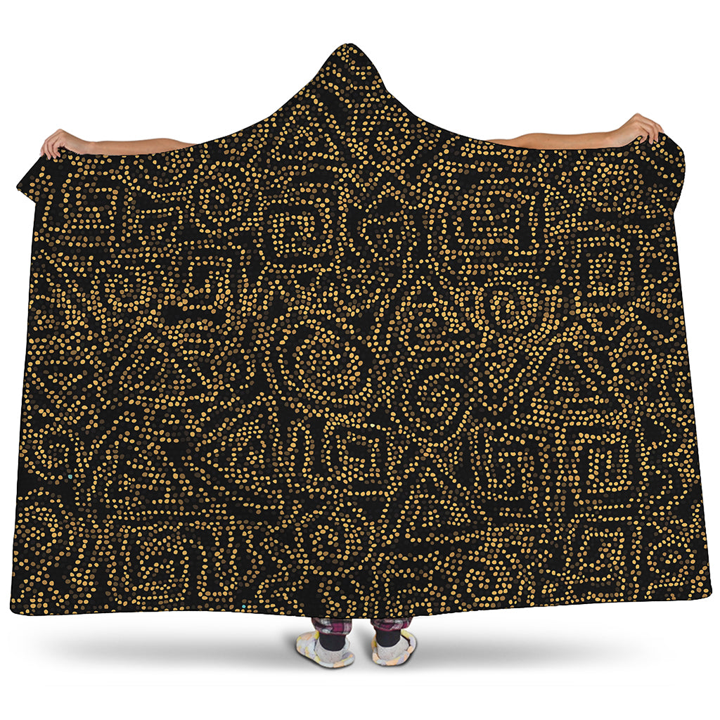 Black And Gold African Afro Print Hooded Blanket