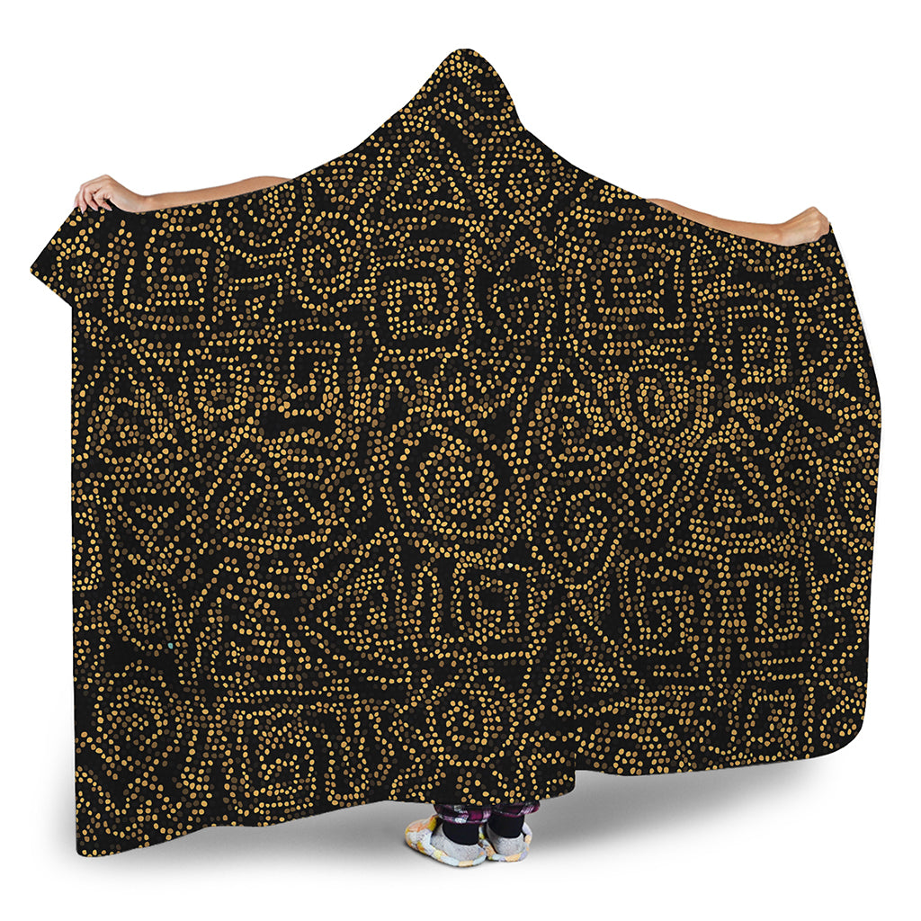 Black And Gold African Afro Print Hooded Blanket