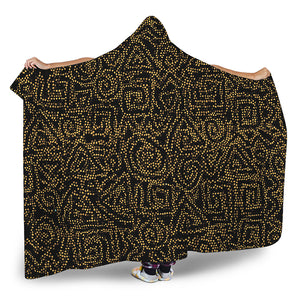 Black And Gold African Afro Print Hooded Blanket