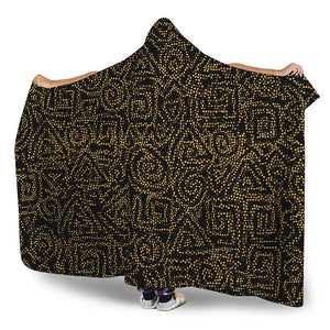 Black And Gold African Afro Print Hooded Blanket