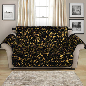 Black And Gold African Afro Print Loveseat Protector