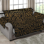 Black And Gold African Afro Print Loveseat Protector