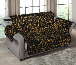 Black And Gold African Afro Print Loveseat Protector