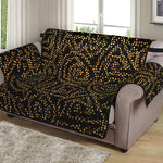 Black And Gold African Afro Print Loveseat Protector