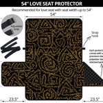 Black And Gold African Afro Print Loveseat Protector