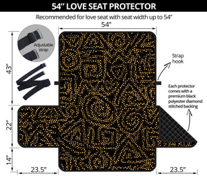 Black And Gold African Afro Print Loveseat Protector