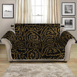 Black And Gold African Afro Print Loveseat Protector