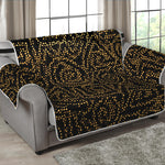 Black And Gold African Afro Print Loveseat Protector