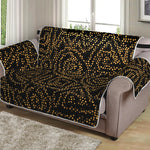 Black And Gold African Afro Print Loveseat Protector