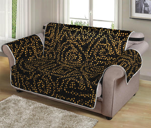 Black And Gold African Afro Print Loveseat Protector