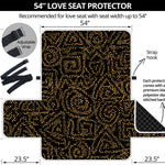 Black And Gold African Afro Print Loveseat Protector